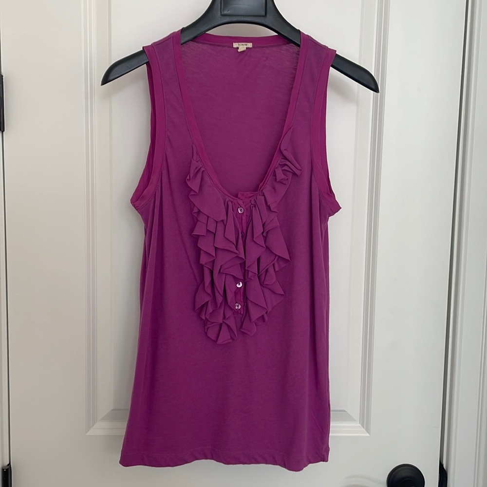 Breezy v-neck tank with ruffle detail
